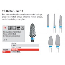 Edenta TC Cross Cut - STANDARD CUT Burs - Cut 10 - Blue Band (All Types Of Material) - 1pc - Options Available
